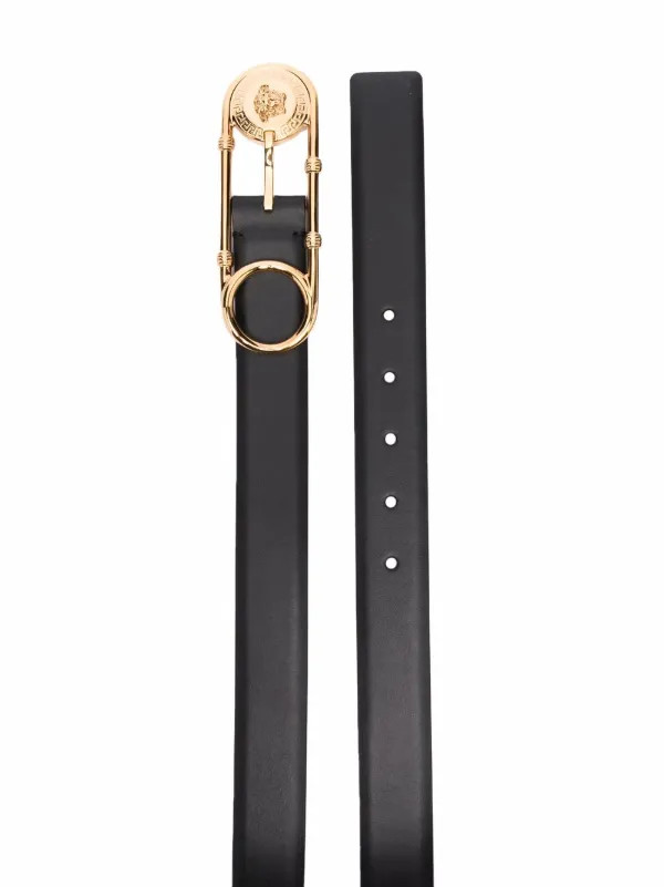 Versace Safety-Pin Leather Belt - Farfetch | Farfetch Global