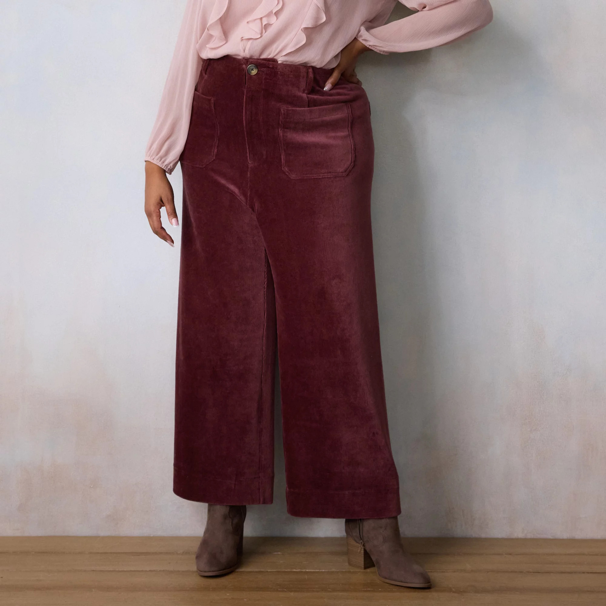 Plus Size LC Lauren Conrad Wildflower Super High Rise Wide Leg Crop Pants | Kohl's