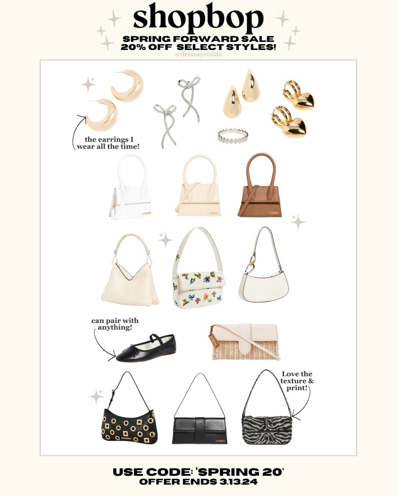 Use code ‘SPRING20’ to get 20% off the Shopbop Spring Forward Sale ✨🖤👜

#LTKsalealert #LTKstyletip #LTKitbag