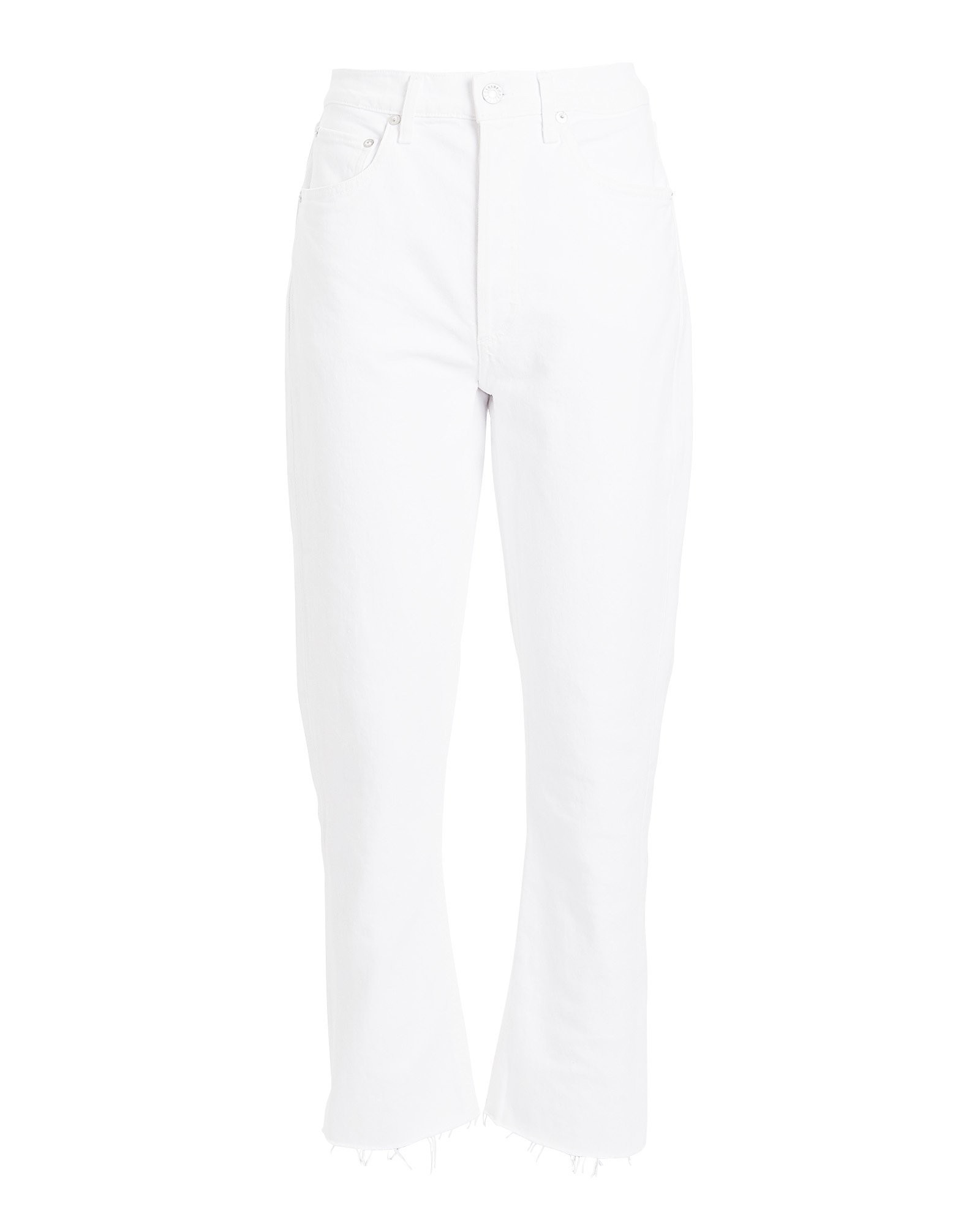 AGOLDE Riley High-Rise Straight Cropped Jeans, Blurred 31 | INTERMIX