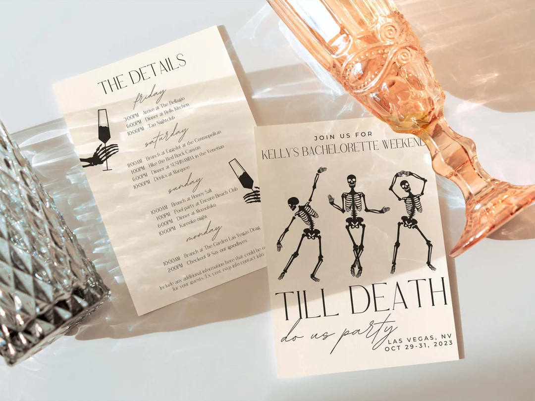 Til Death Do Us Party Halloween Bachelorette Invitation and - Etsy | Etsy (US)
