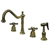 Kingston Brass KB1793AXBS Widespread Kitchen Faucet, Antique Brass | Amazon (US)