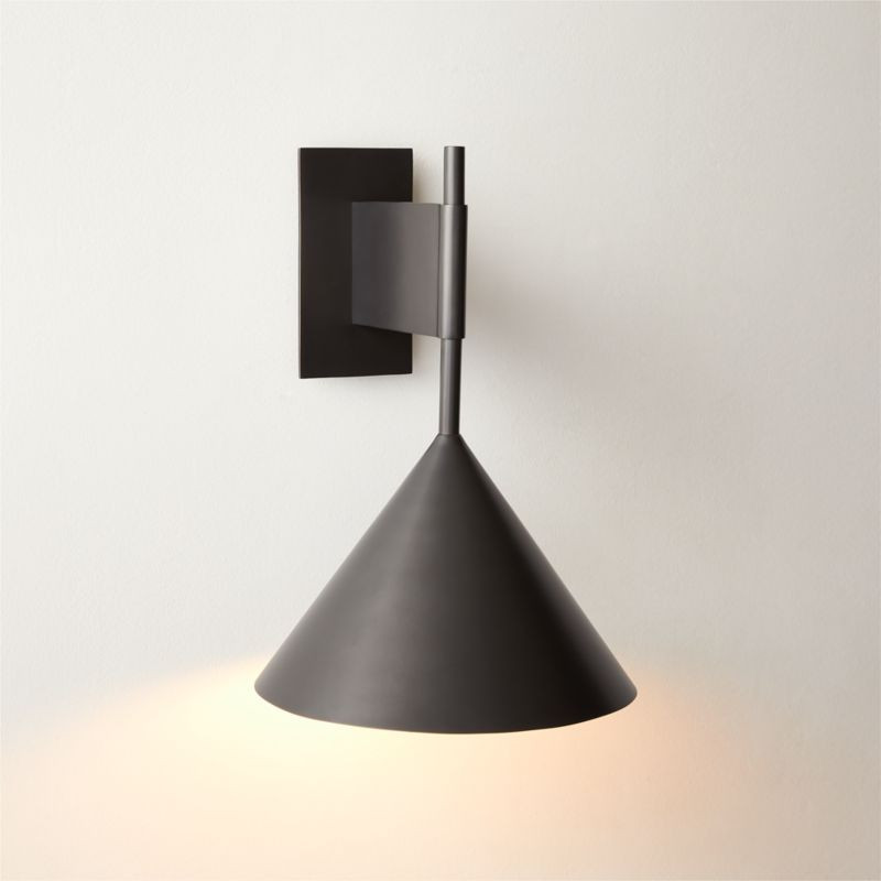 Tolio Blackened Brass Conical Wall Sconce + Reviews | CB2 | CB2