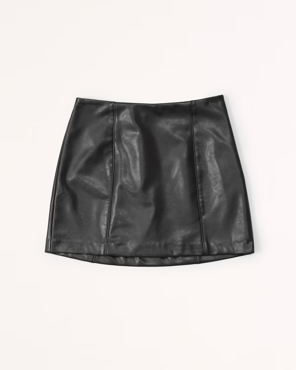 Women's The A&F Scarlett Vegan Leather Mini Skort | Women's Bottoms | Abercrombie.com | Abercrombie & Fitch (US)