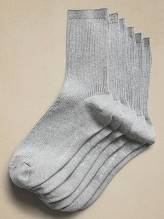 Silk-Cotton Blend Crew Sock 3-Pack | Banana Republic (CA)