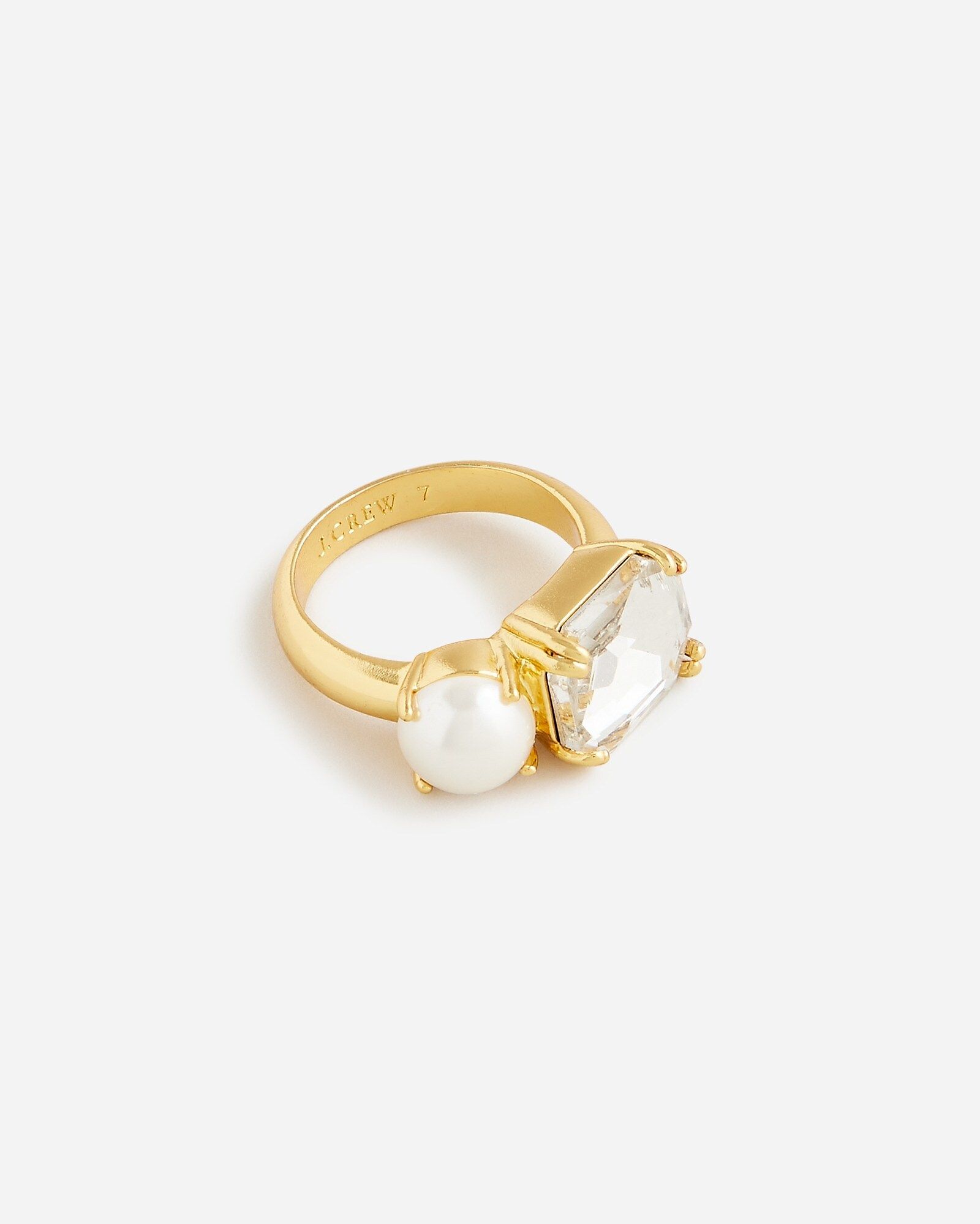 Pearl-and-crystal cocktail ring | J.Crew US