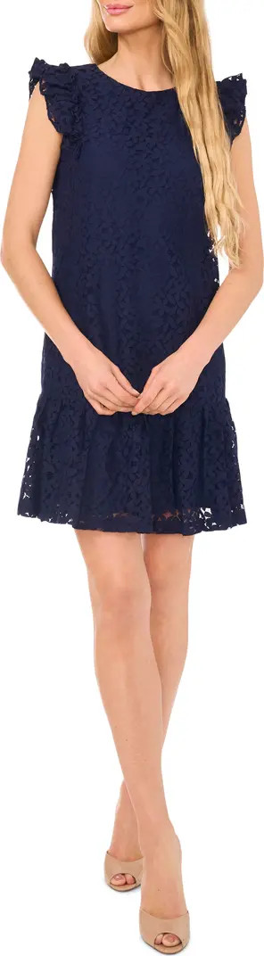 Floral Ruffle Sleeve A-Line Dress | Nordstrom