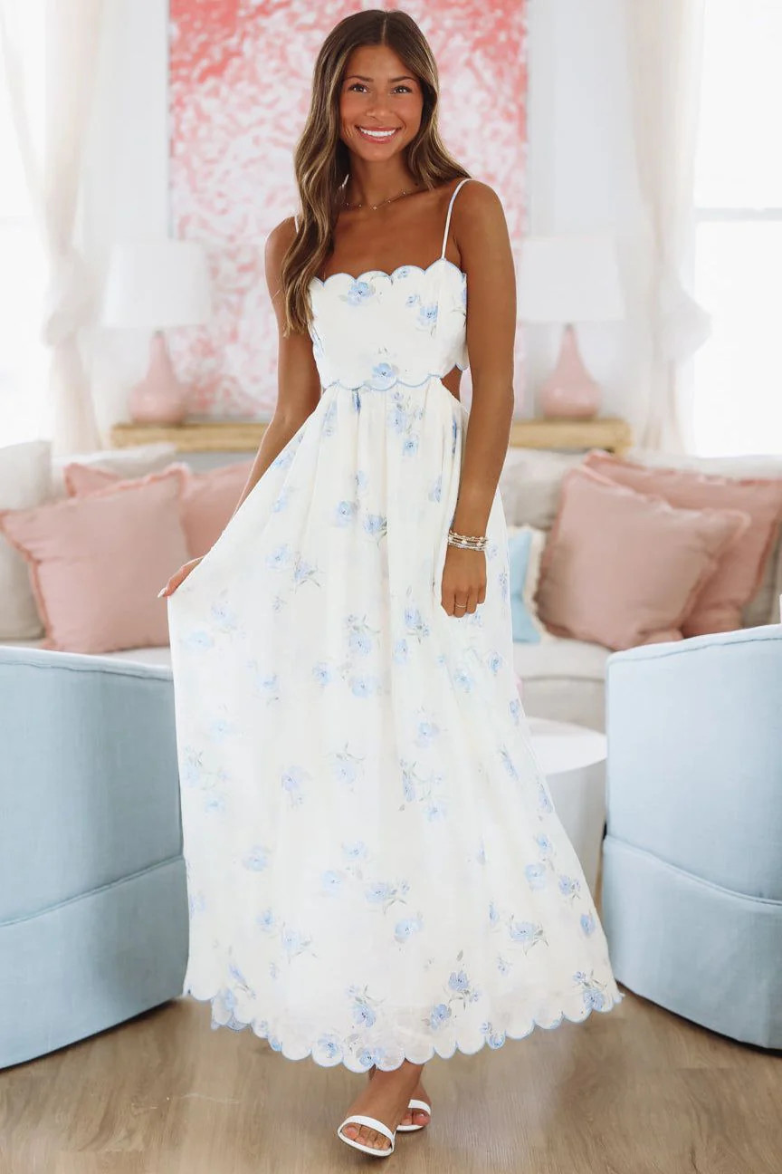 Celebratory Moment Midi Dress - Blue | Hazel and Olive