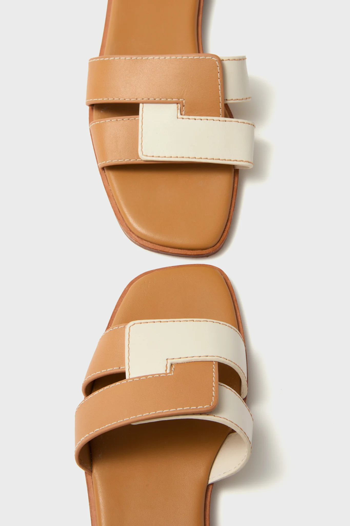 Cognac and White Leather Muse Sandals | Tuckernuck (US)
