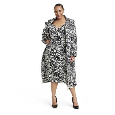 Women's Animal Print Bustier Midi Dress - Sergio Hudson x Target Black/White | Target