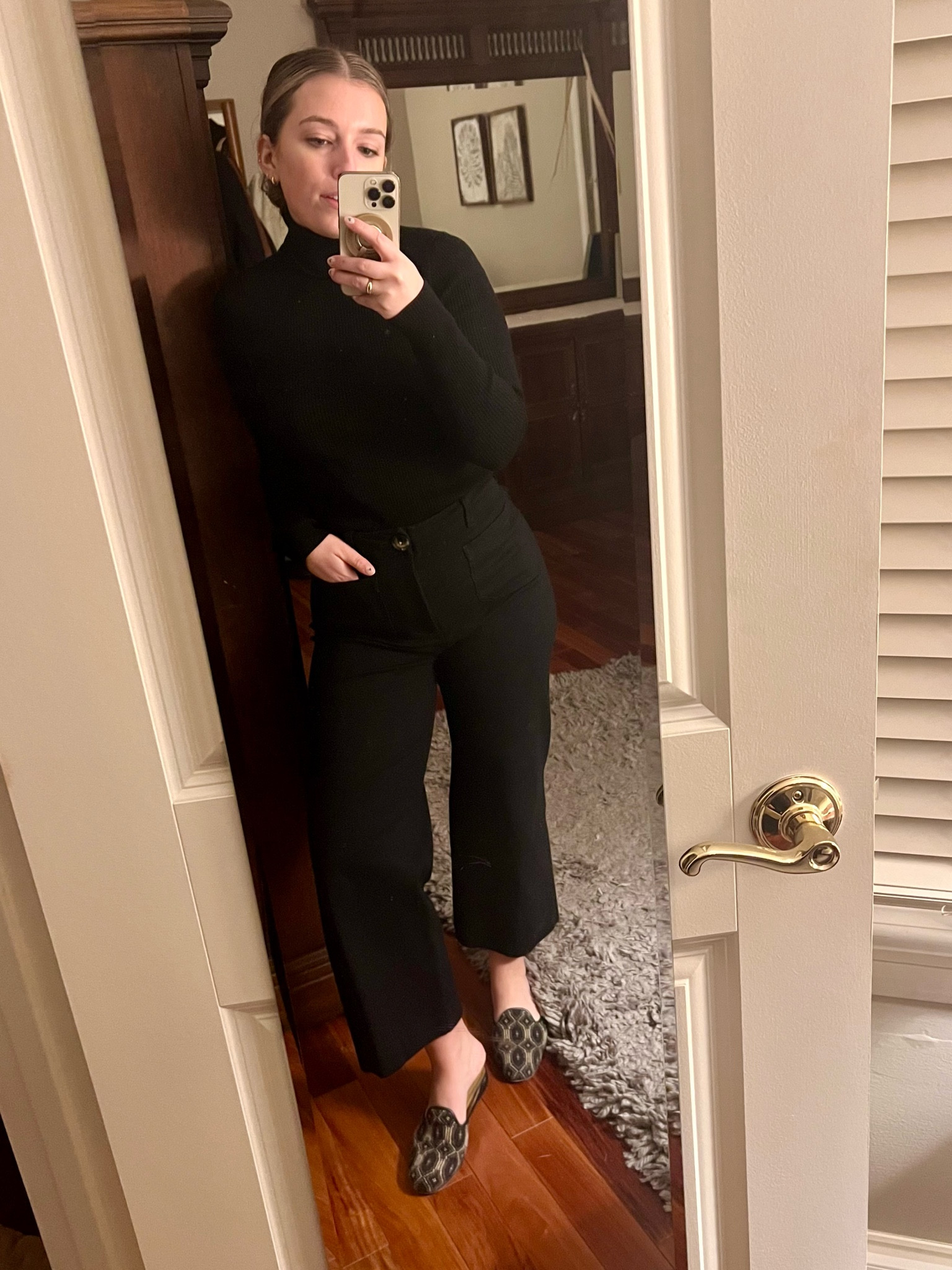 Another chic all black look for business casual! Love a good turtleneck and slicked back bun moment 🥷 

#LTKfindsunder100 #LTKstyletip #LTKSeasonal