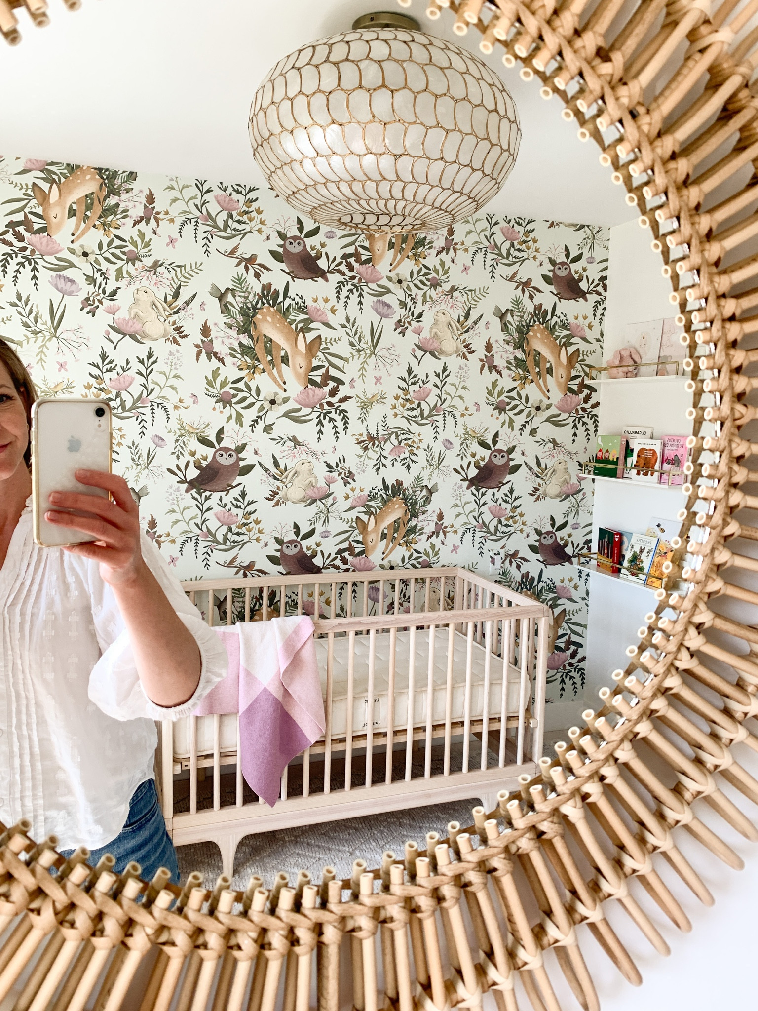 Seeing through this gorgeous mirror to all the other baby nursery details. 🫶🏻 

#LTKkids #LTKhome #LTKbaby
