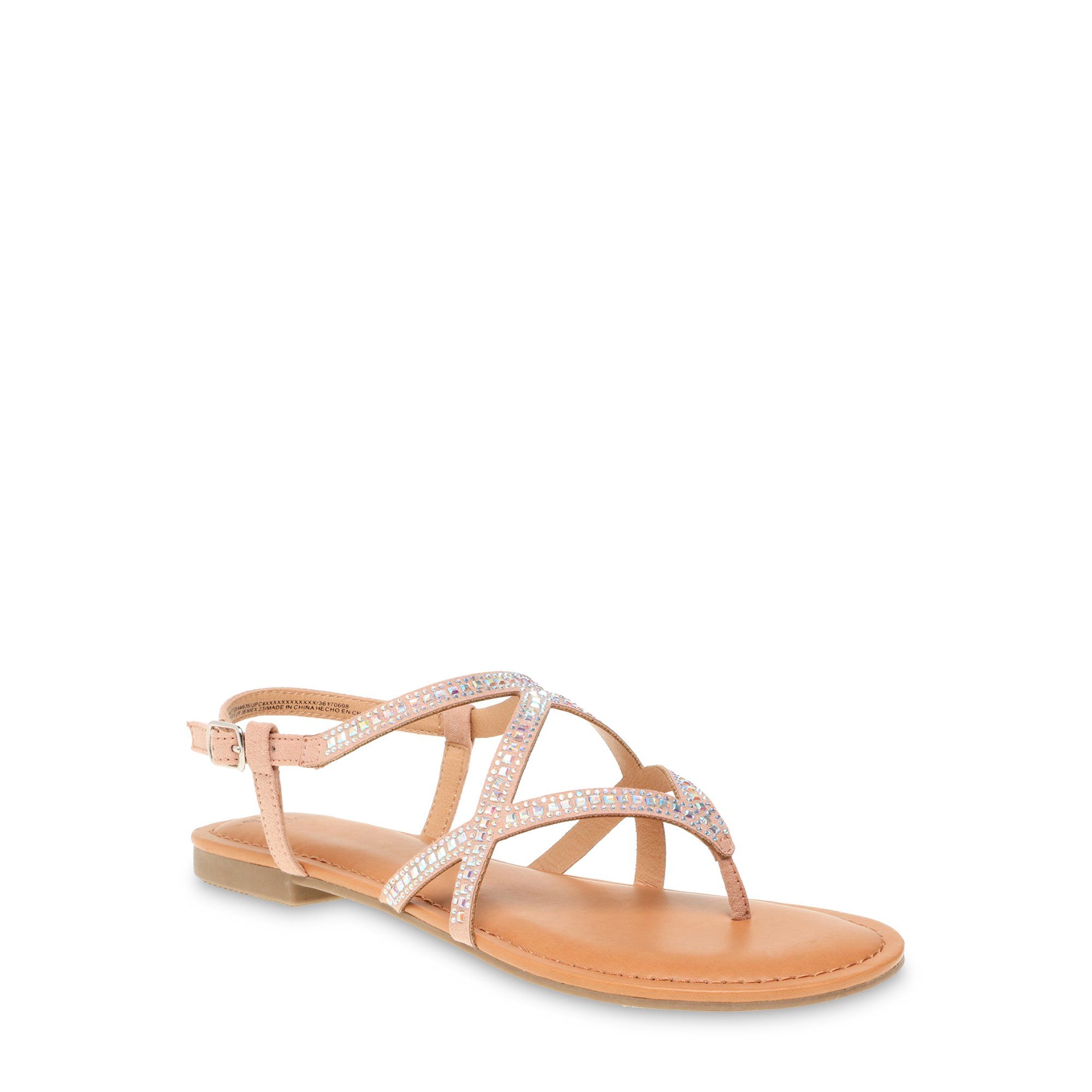 Time and Tru Embellished Strappy Sandal (Women's) | Walmart (US)