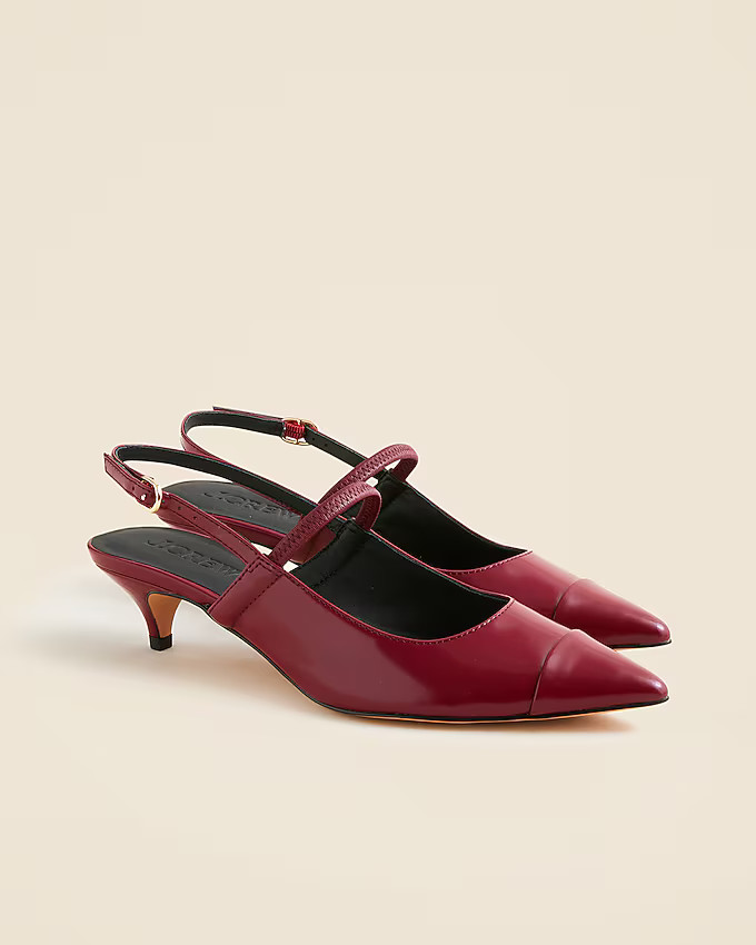 Robin Mary Jane kitten heels in spazzolato leather | J. Crew US