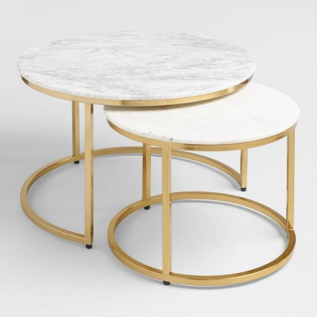 Marble Ayva Nesting Coffee Tables Set of 2 | World Market