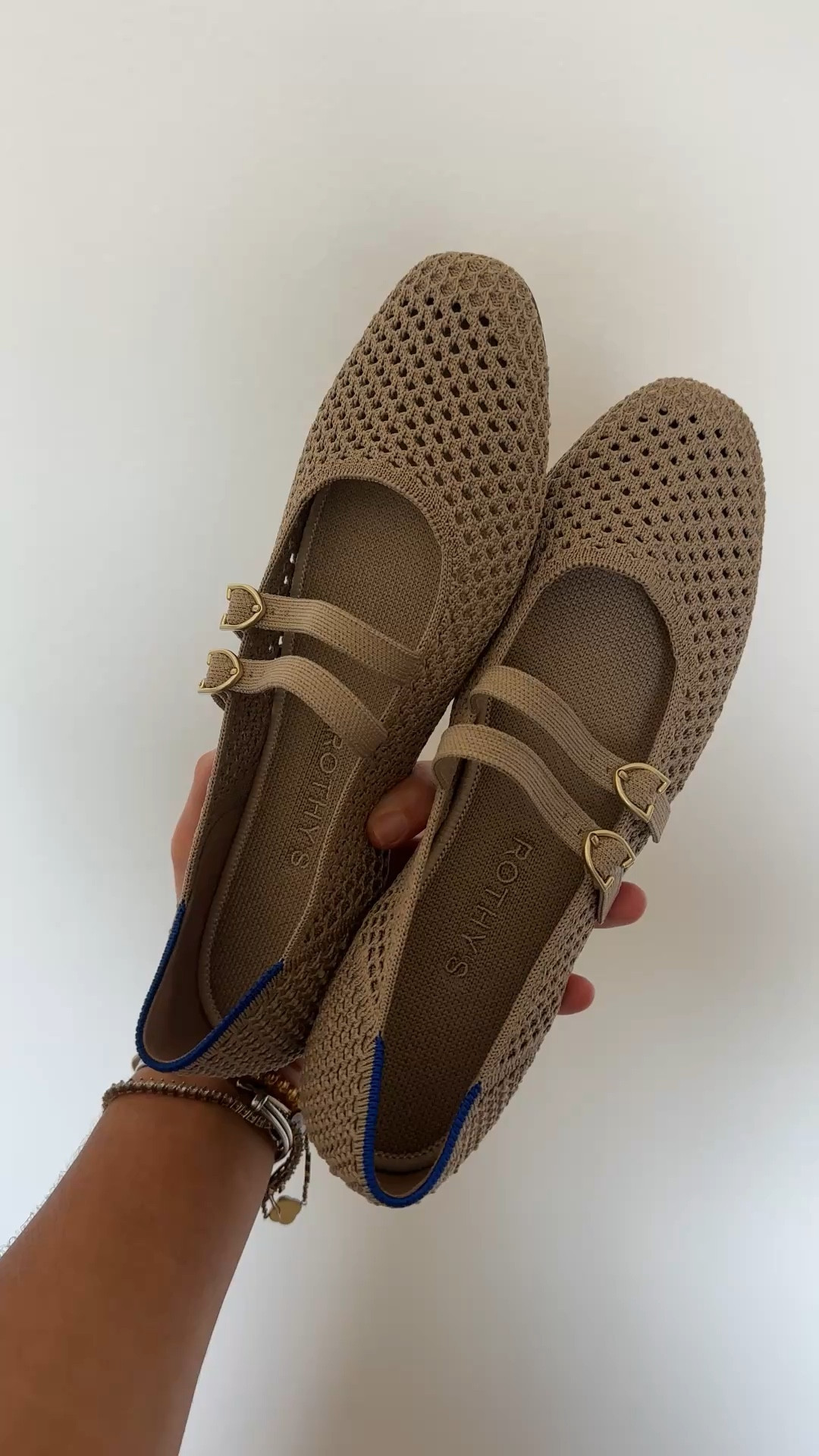 @rothys size 8 The Double Buckle Mary Jane in Dune Mesh

Soft, slightly perforated upper in beige.
Features two slim, flexible straps with adjustable buckles inspired by the Rothy’s signet.
Comfortable insoles in beige and durable tan rubber outsoles.

#LTKgrwm #LTKTravel #LTKootd