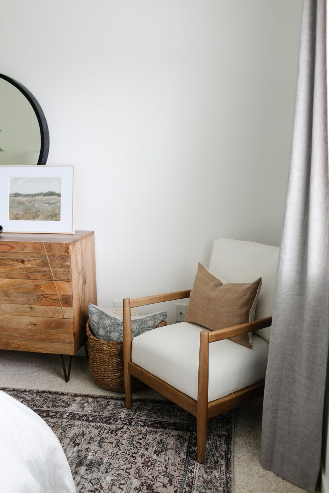 Bedroom furniture, bedroom decor, area rug, drapery, bedroom dresser, throw pillows, Target Studio McGee chair

#LTKstyletip #LTKhome #LTKFind