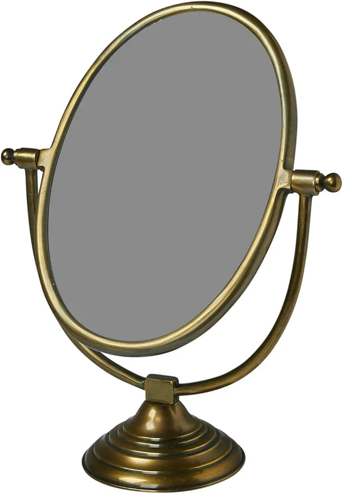 Creative Co-Op Antique Aluminum Swivel Vanity Mirror, Brass | Amazon (US)