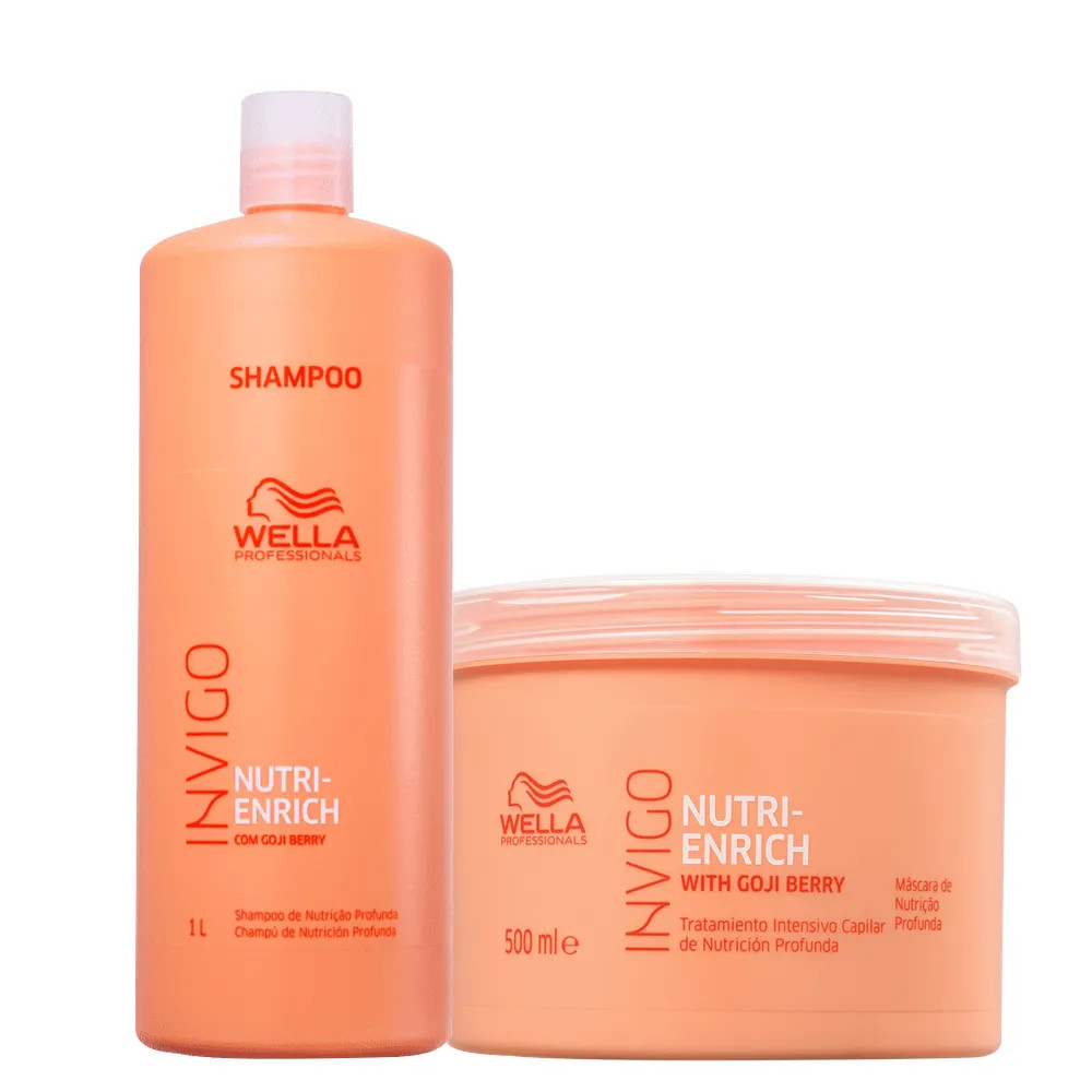 Kit Wella Professionals Invigo Nutri Enrich - Shampoo 1000 ml + Máscara 500 ml | Amobeleza (BR)
