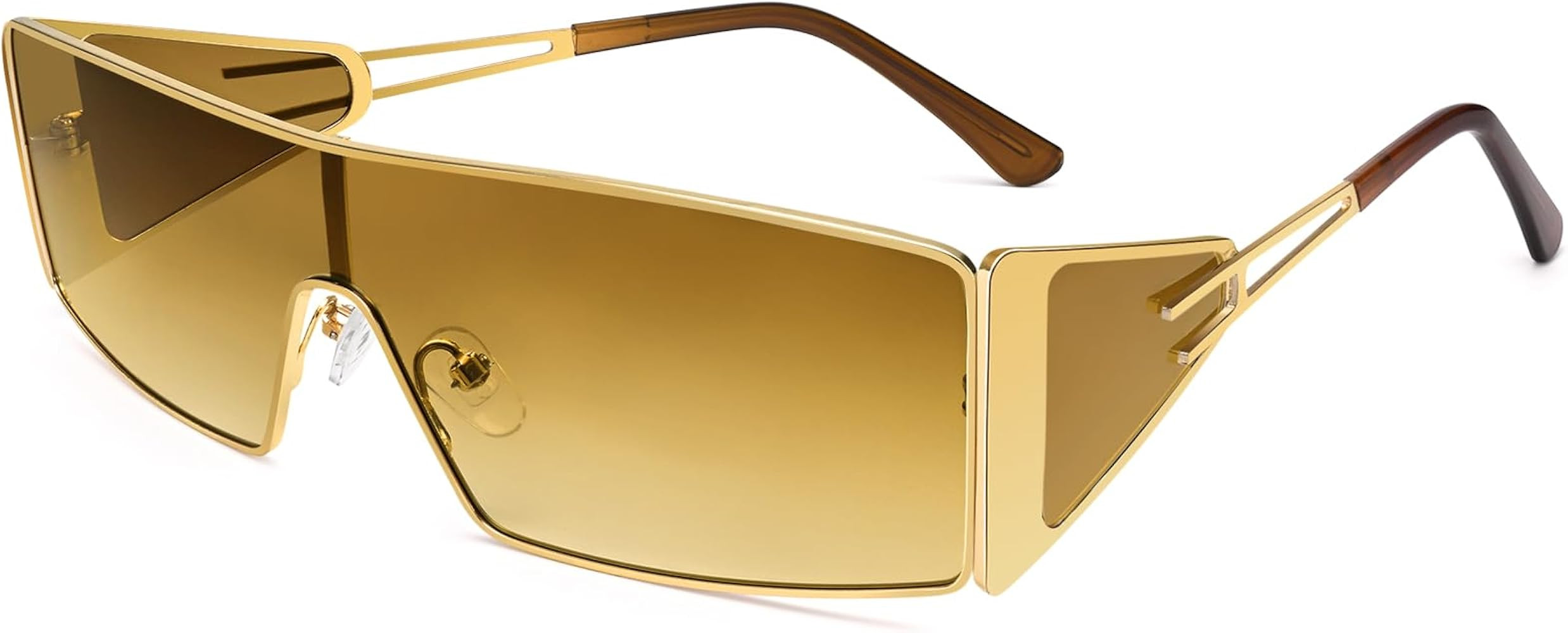 Dollger Y2K Sunglasses for Women Men Oversized Trendy Rectangle 2000s Wrap Around Accessories Met... | Amazon (US)