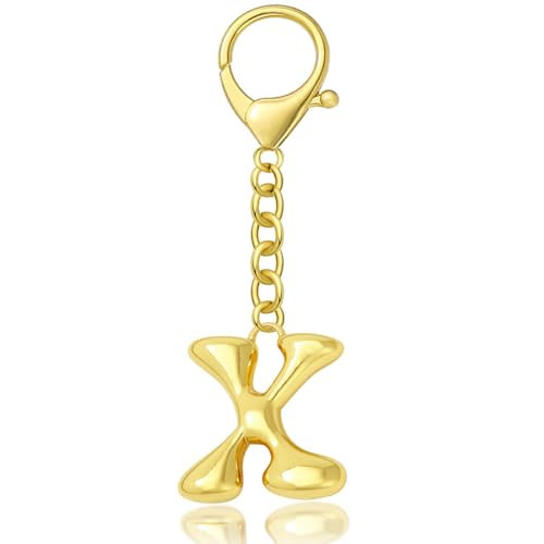 QILMILY Gold Letter Bag Charms for Women Initial Keychain purse charms for handbags cute keychains (X) | Amazon (US)