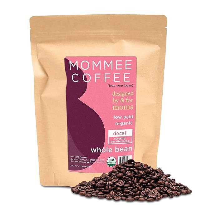 Mommee Coffee - Decaf | Low Acid, Organic, Fair Trade, Water Processed | Whole Bean, 22 oz. | Amazon (US)