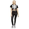 Tipsy Elves Women's Halloween Black Skeleton Crop Top | Amazon (US)
