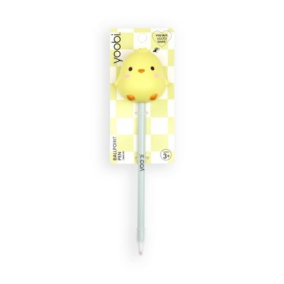 Yoobi Easter Squishy Topper Ballpoint Pen Yellow Chick 1.0mm Black Ink Easter Basket Gift | Target
