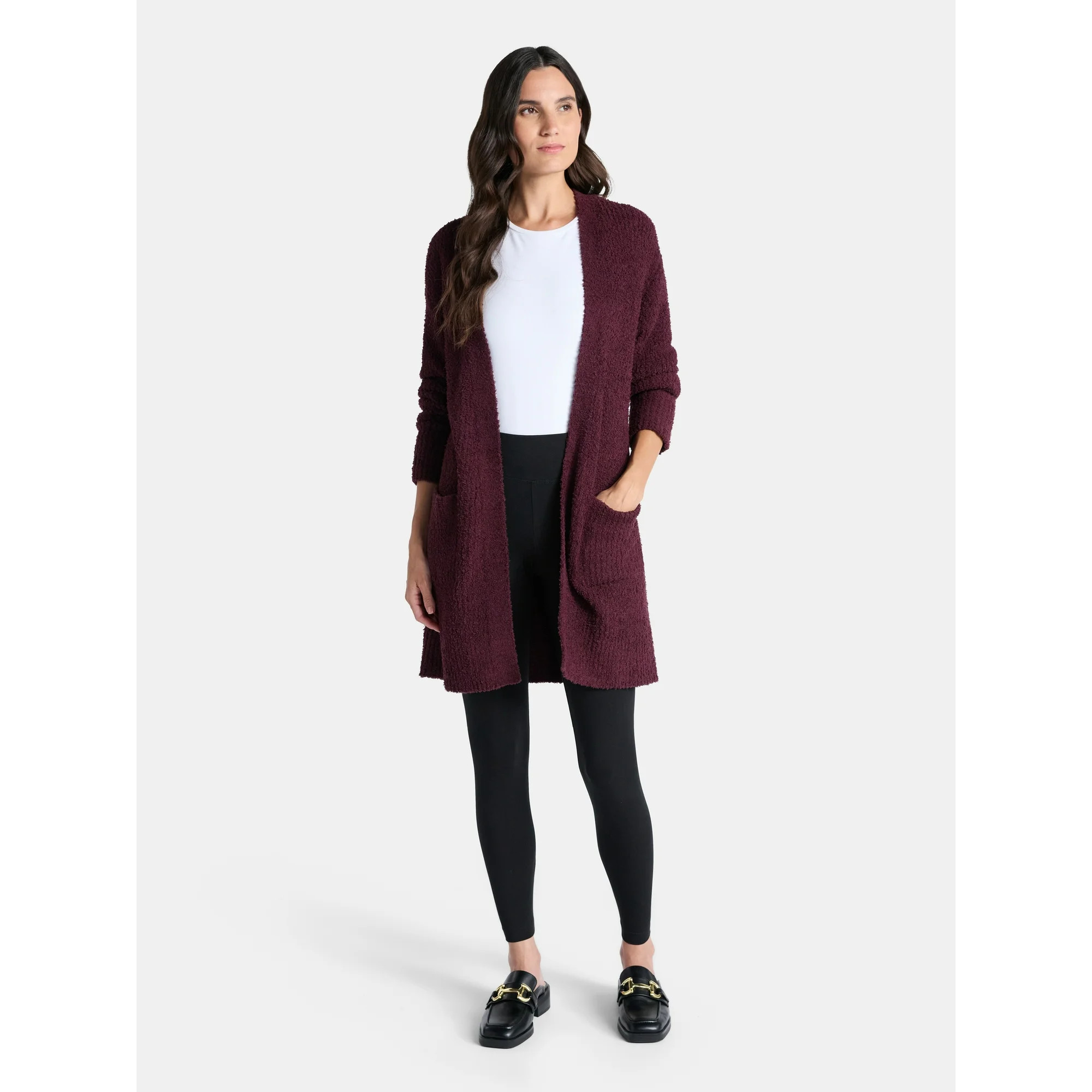 Time and Tru Women’s and Women’s Plus Super Soft Longline Cardigan Sweater, Lightweight, Size... | Walmart (US)