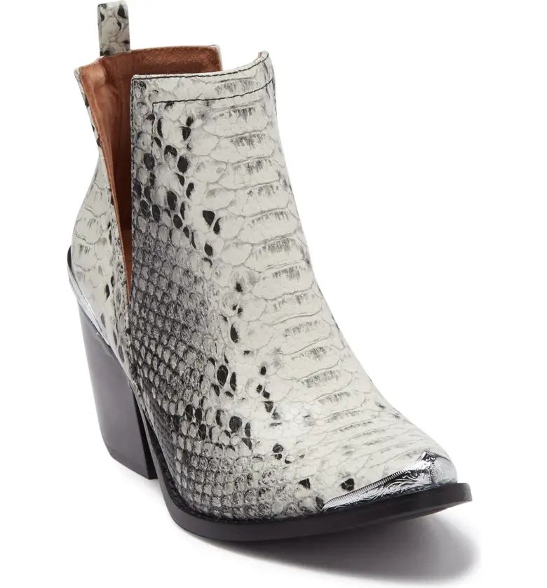 Cossack Snake-Embossed Leather Western Ankle Boot | Nordstrom Rack