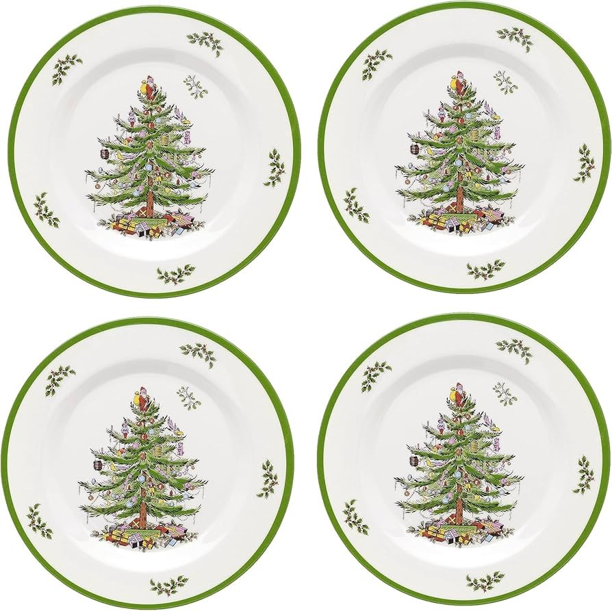 Spode Christmas Tree Melamine Salad Plate (Set of 4) - 8 Inch Shatterproof Serving Plate for Holi... | Amazon (US)