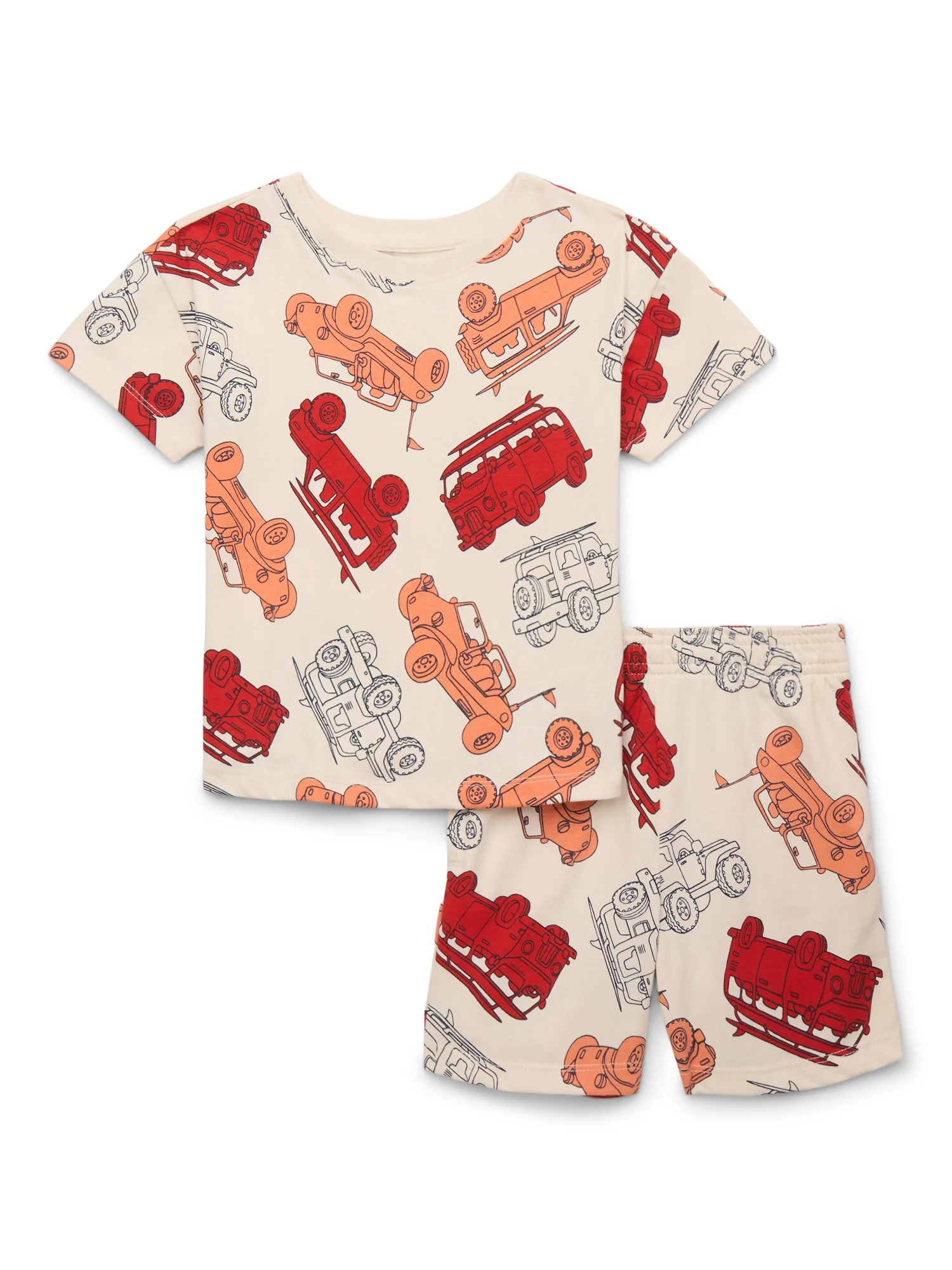 Wonder Nation Toddler Boy Printed Jersey Tee and Shorts Set, 2-Piece, Sizes 12M-5T | Walmart (US)