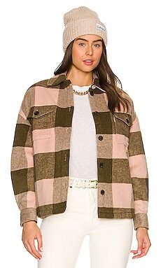 ALLSAINTS Luella Check Jacket in Khaki & Pink from Revolve.com | Revolve Clothing (Global)