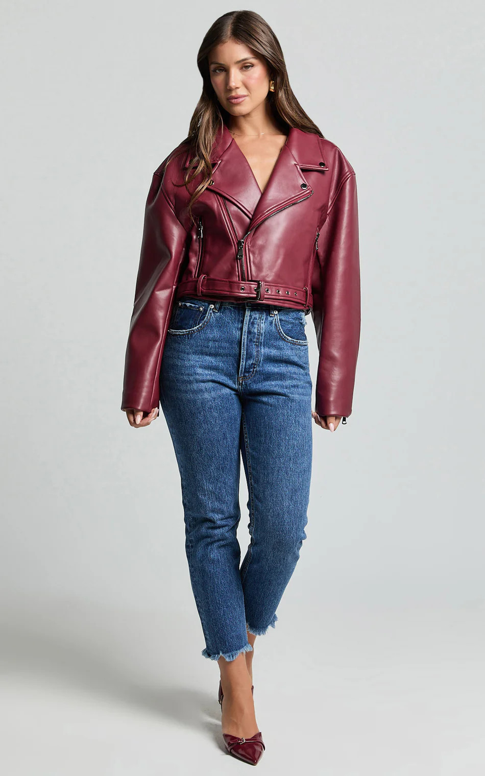 Lioness - Staten Island PU Jacket in Mulberry | Showpo (US, UK & Europe)