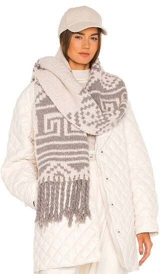Oria Plush Scarf in Alma Ecru Geo | Revolve Clothing (Global)