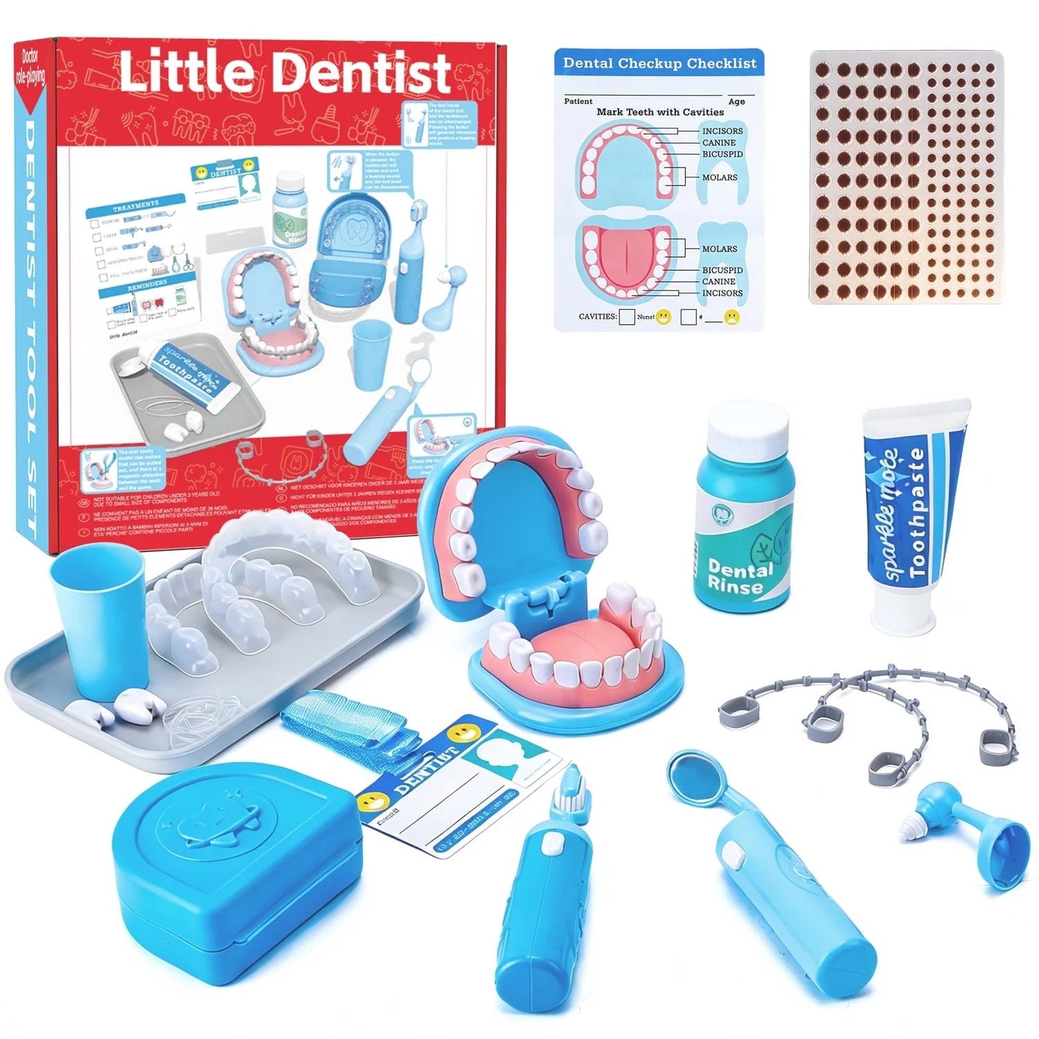 Askmuse Dentist Play Set Kit Toys Gifts, Electric Interactive Teeth Set for Kids Pretend Play, Le... | Walmart (US)