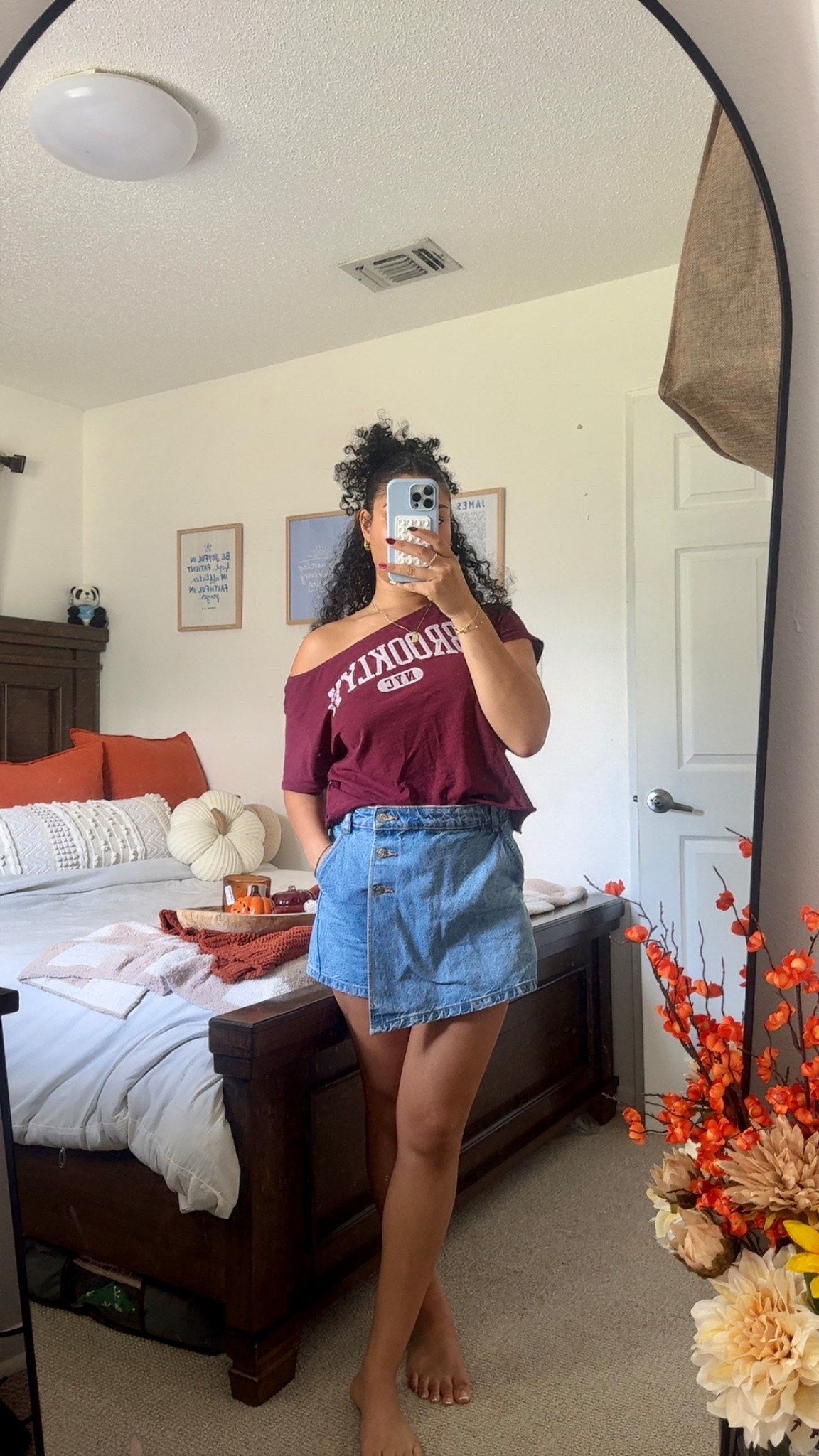 Top M from holster 
Bottom size 6 from Zara. It’s the denim crossover button skort. 

#LTKFallSale #LTKStyleTip #LTKFindsUnder50