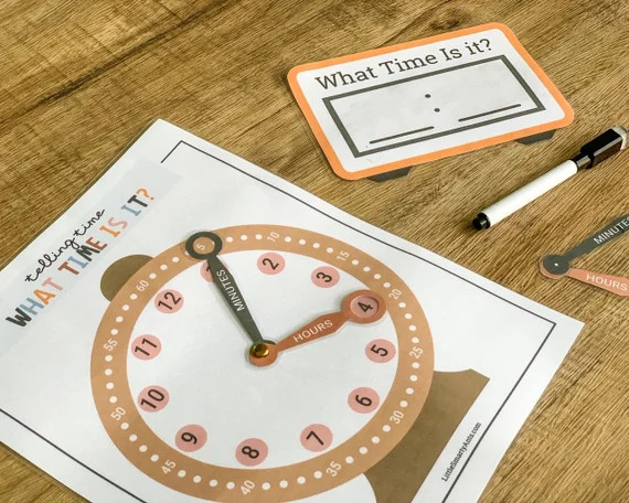 Learning Time Printable Clock What Time is It Telling Time - Etsy | Etsy (US)