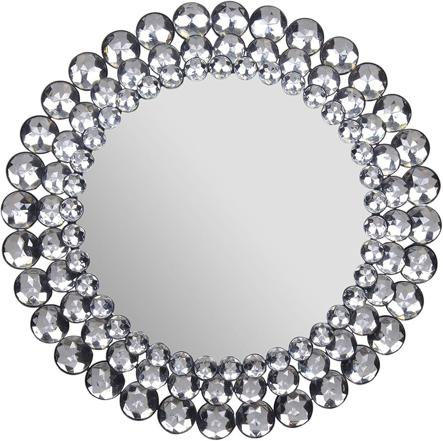 Everly Hart Collection Round Jeweled Mirror, 17" | Amazon (US)