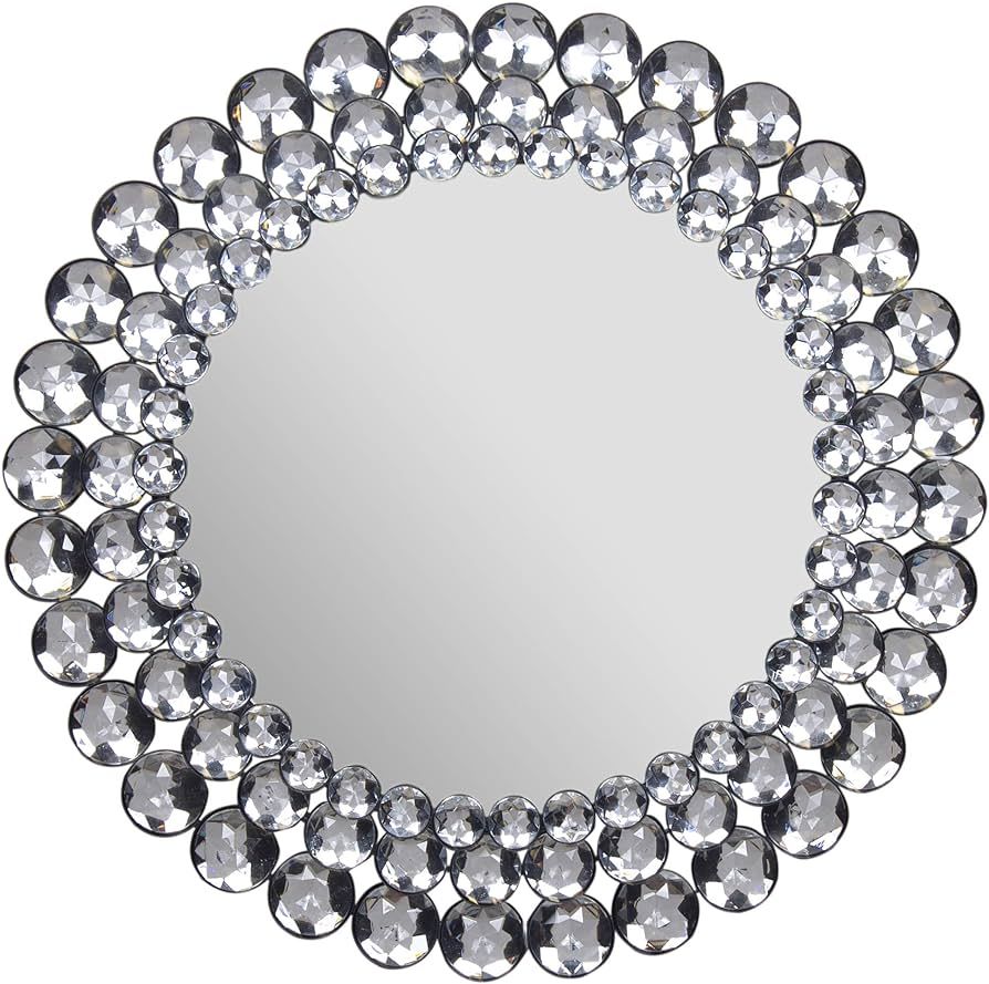 Everly Hart Collection Round Jeweled Mirror, 17" | Amazon (US)