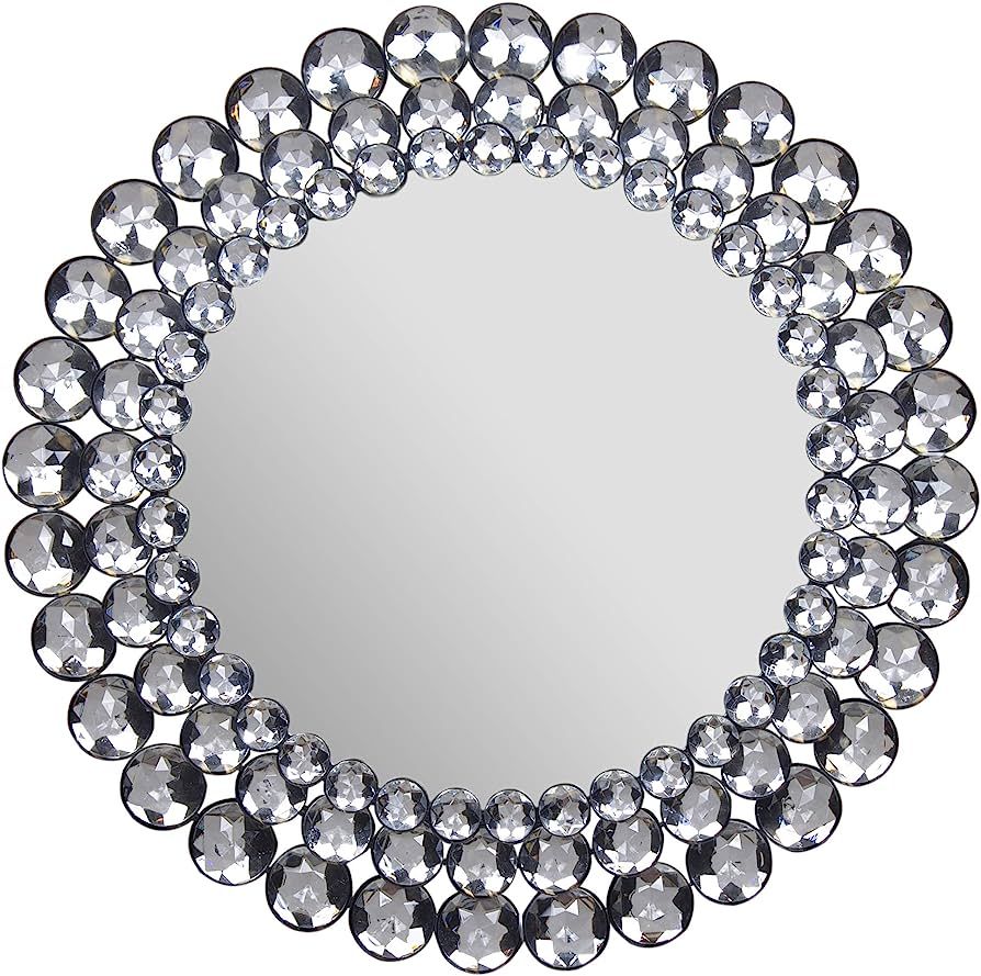 Everly Hart Collection Round Jeweled Mirror, 17" | Amazon (US)