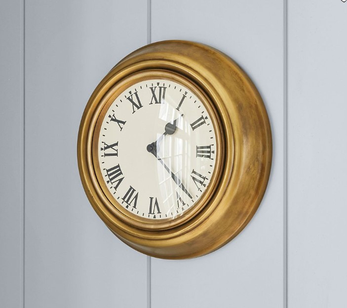 This is from Pottery Barn’s Manchester line 🤍
If you love that classic, slightly vintage look—this clock is so good. The brass tone adds warmth without feeling too gold, and it instantly makes a room feel more finished.
#ltkhome #neutralhome #cozyhome
#potterybarn #manchester 

 #LTKdayinmylife #LTKmorningroutine #LTKHome