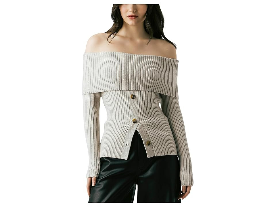 Blank NYC Shoulder Sweater Women's Sweater Grey : XS, Nylon/Polyester | Zappos