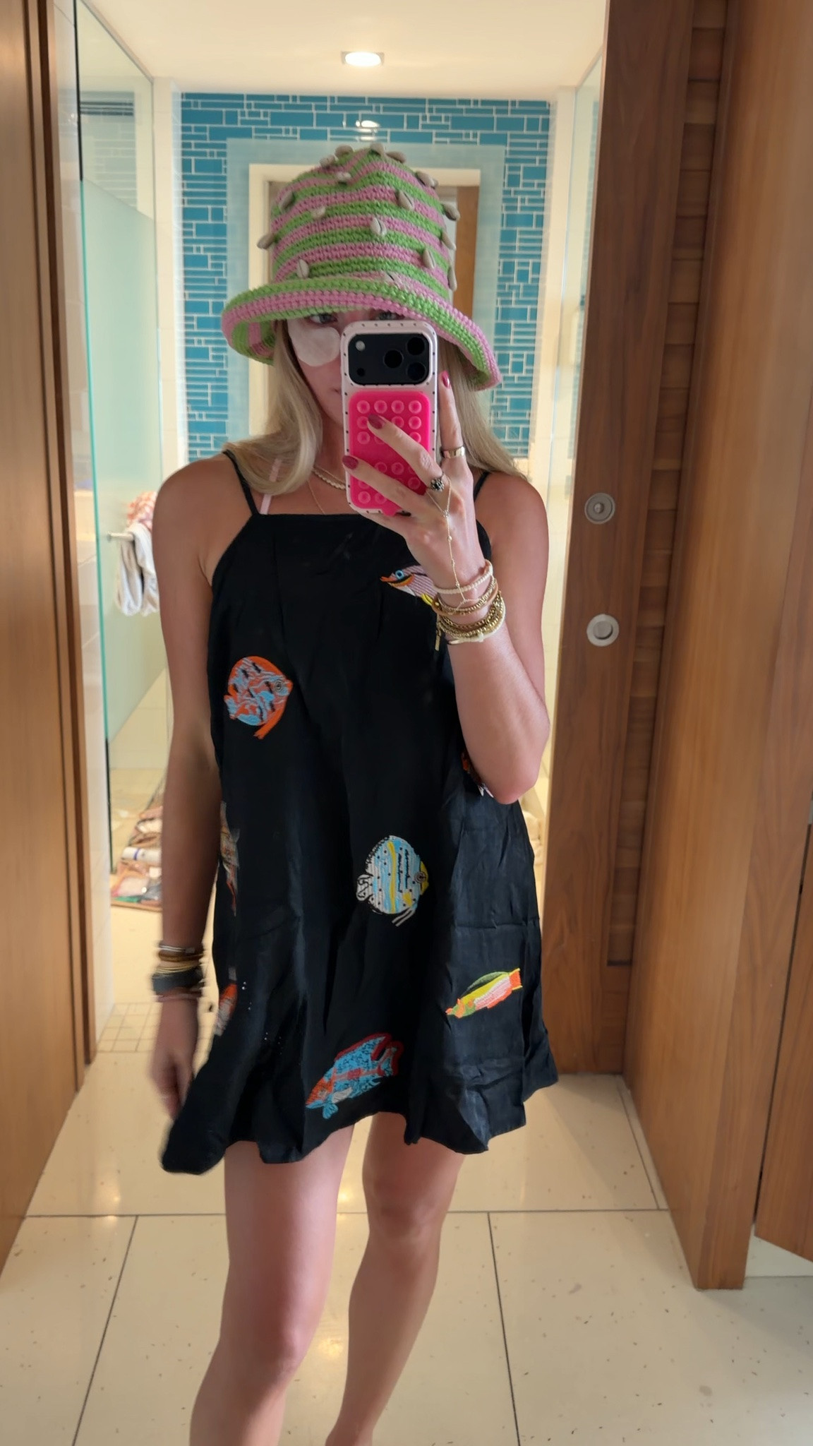My pool day outfit! The hat is so fun with the shells and crochet fabric @freepeople. I paired it with my edikted pink frilly bikini and amazon fish embroidered dress. My flip flops @crocs

#LTKootd #LTKTravel #LTKSwim