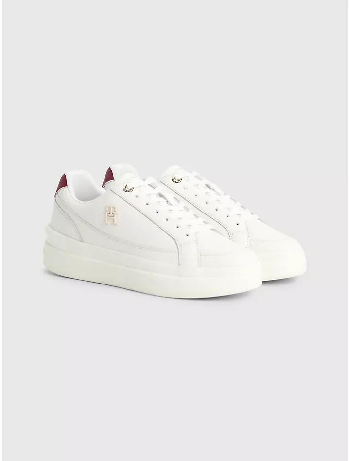 TH Logo Platform Leather Sneaker | Tommy Hilfiger | Tommy Hilfiger (US)