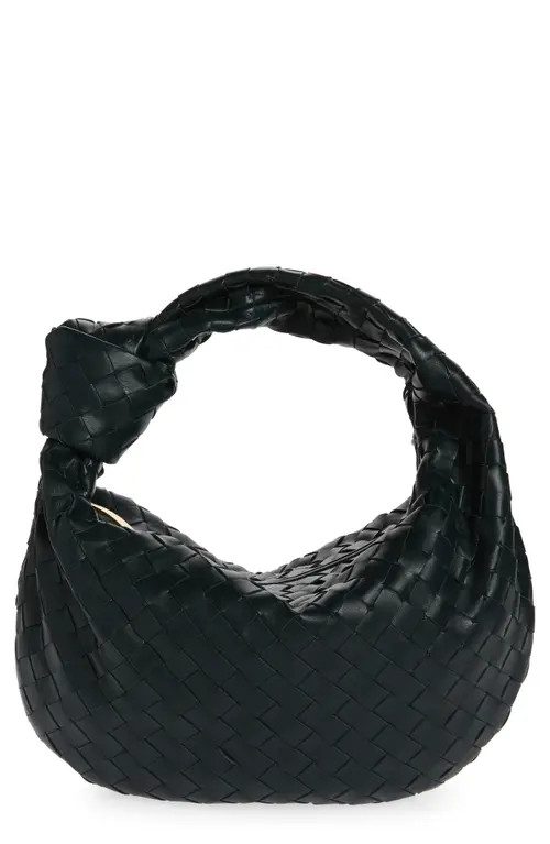 Bottega Veneta Teen Jodie Intrecciato Leather Hobo in Inkwell-Gold at Nordstrom | Nordstrom