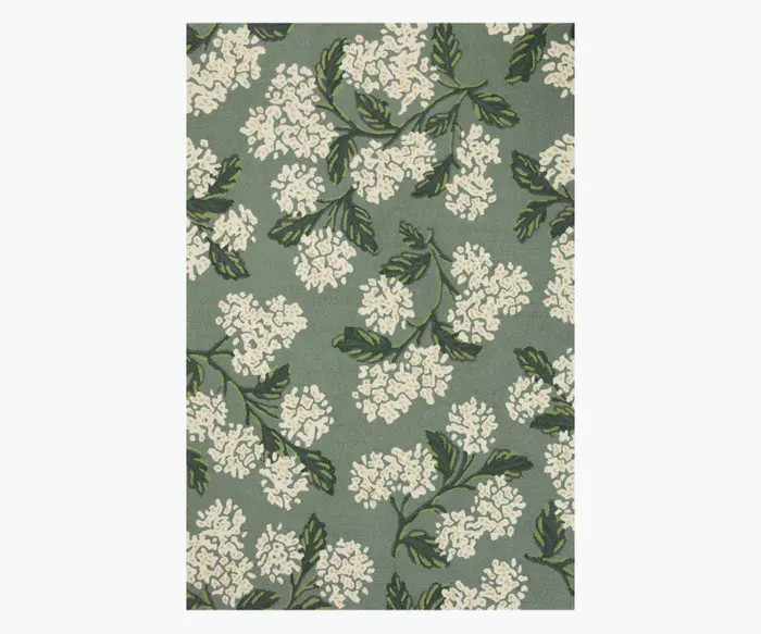 Joie Hydrangea Wool-Hooked Rug | Rifle Paper Co.