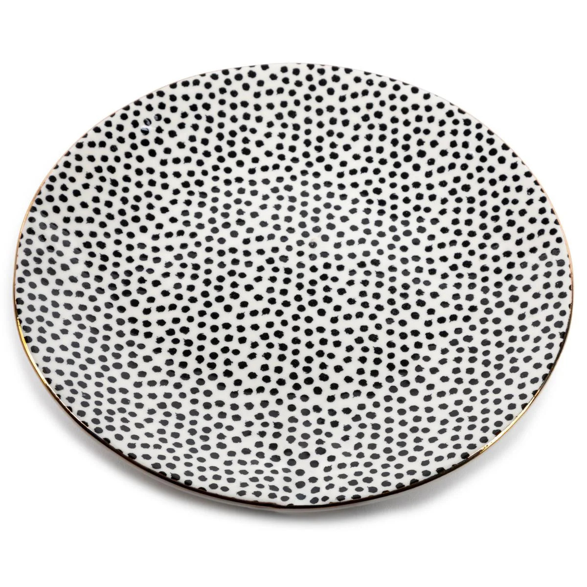 Thyme & Table Dinnerware Black & White Dot Stoneware Round Salad Plate | Walmart (US)