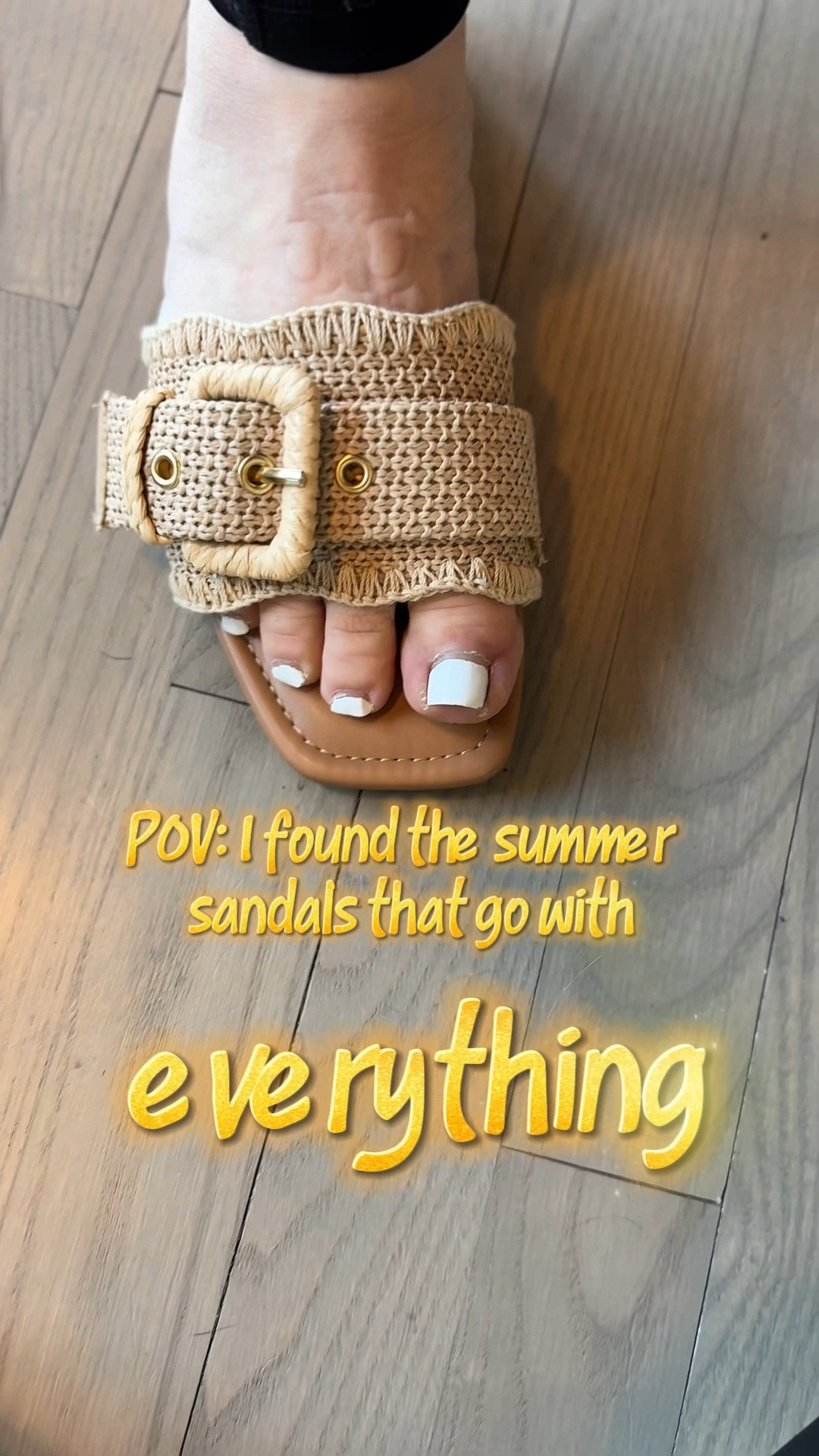 I found the summer sandals that go with everything. The neutral raffia color of these sandals allow them to be worn with so many different outfits. The shoes can easily be dressed up or down. The memory foam makes these one of the most comfortable sandals in my closet.

#summershoes #targetshoes, #sandals
#neutralsandals #affordableshoes

Summer sandal, open toed shoes, neutral sandal, memory foam shoe, summer shoes, Target sandals, comfortable sandals, affordable sandals, flip flops. 

#LTKFindsUnder50 #LTKShoeCrush