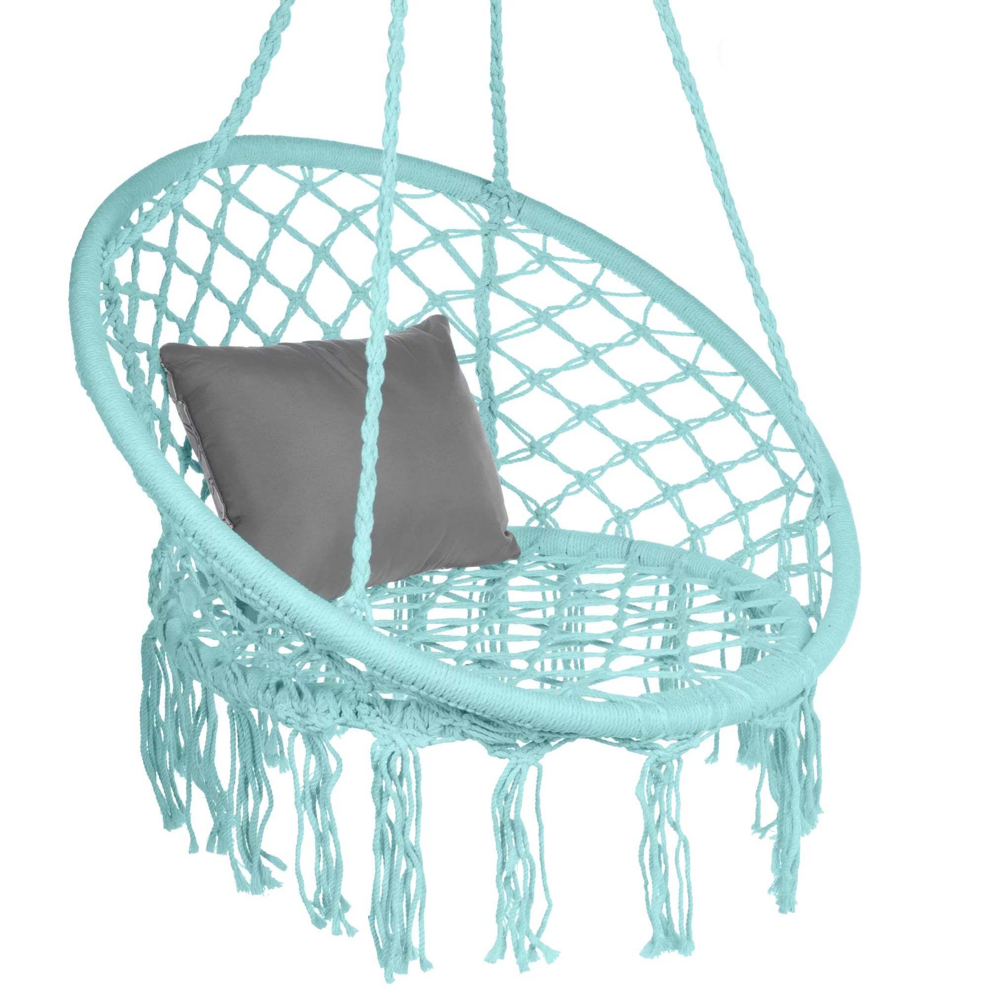 Best Choice Products Handwoven Cotton Macrame Hammock Hanging Chair Swing for Indoor & Outdoor Us... | Walmart (US)